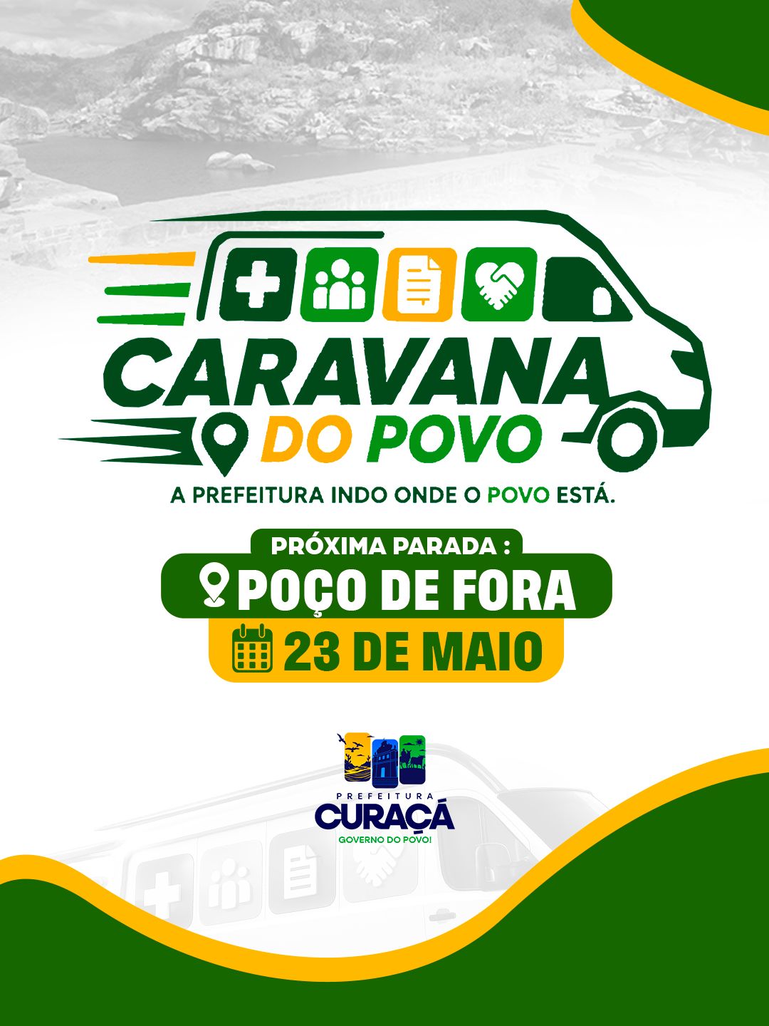 Primeira edição da Caravana do Povo leva serviços públicos a Poço de Fora neste sábado (23)