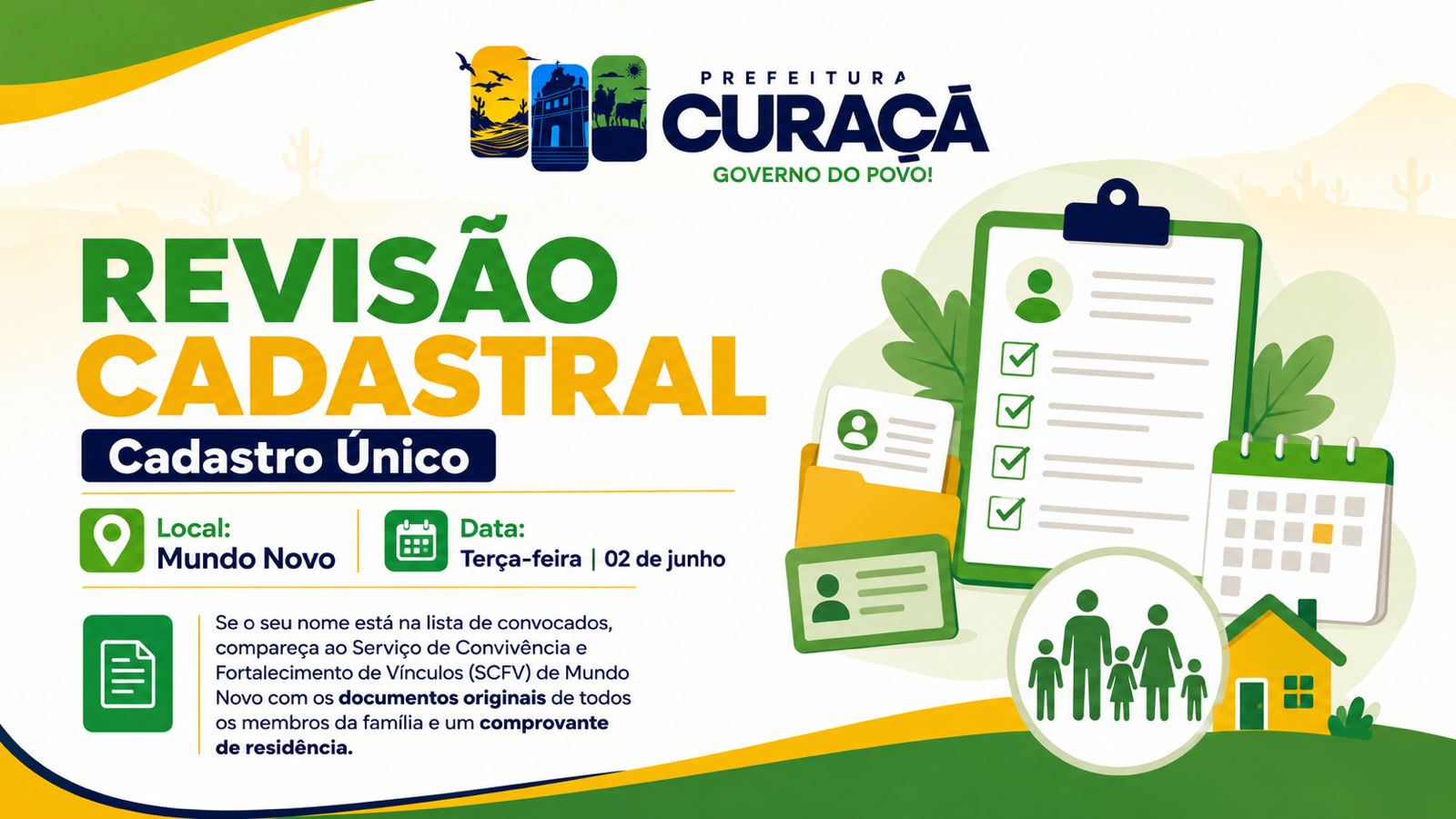 Equipe do Cadastro Único realiza revisão cadastral em Mundo Novo